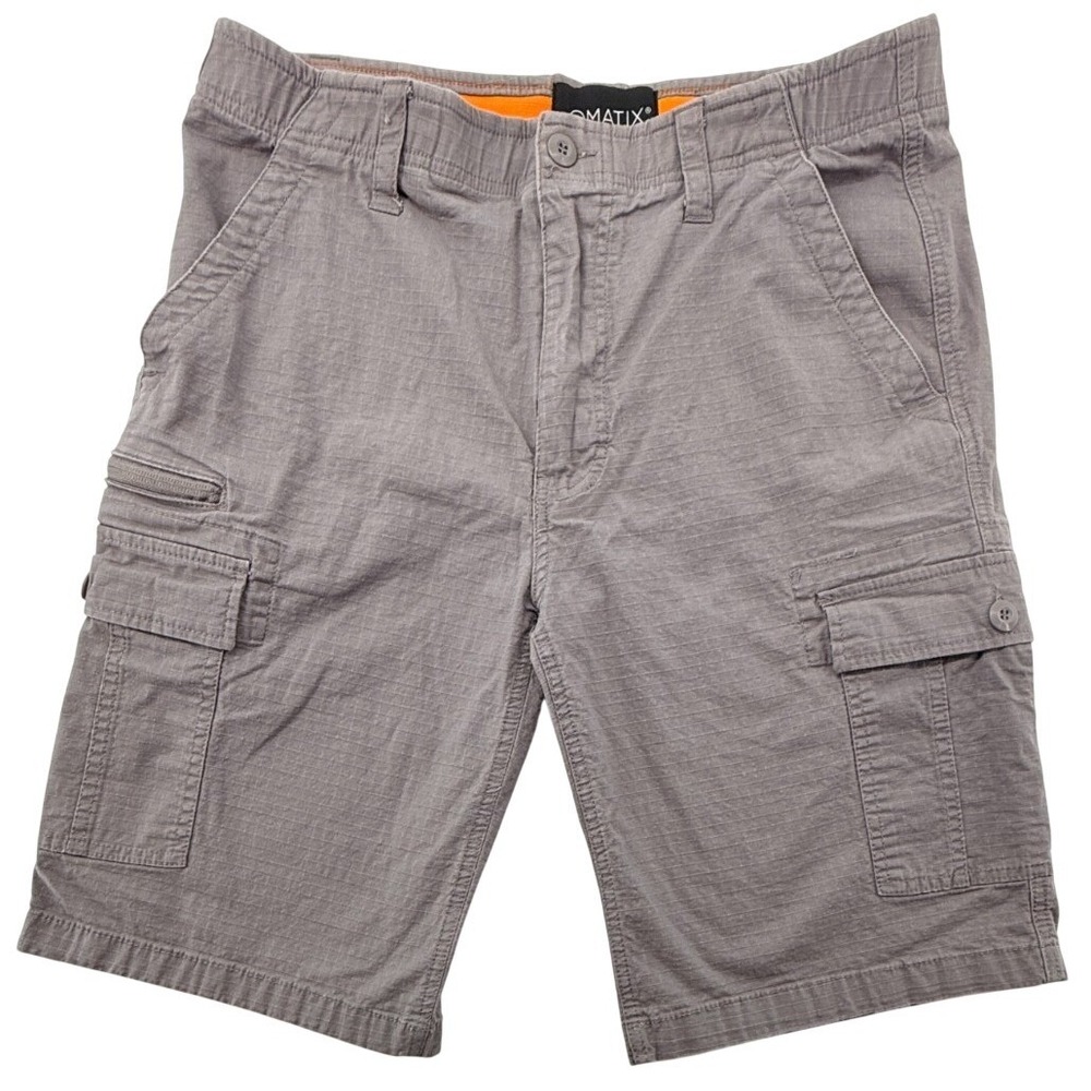 Matix Mens 34 Gray Cargo Shorts Multi Pocket Skate Streetwear